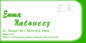 emma malovecz business card